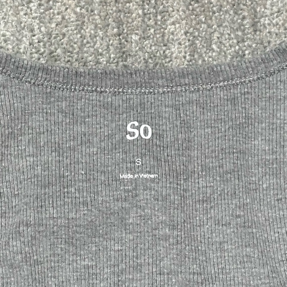 SO Gray Ribbed Knit Top - Picture 2 of 2